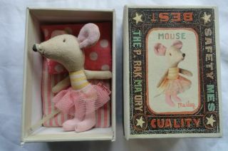 Maileg Cloth Mouse In Matchbox No Blanket