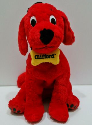Kohls Cares Clifford The Big Red Dog Plush Stuffed Animal 15” Yellow Bone Collar