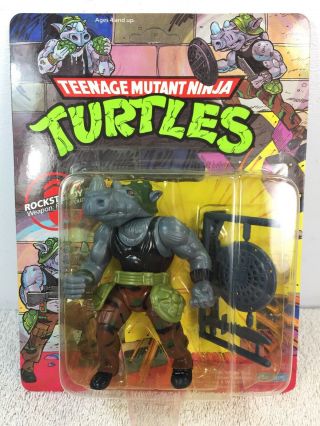 1988 Tmnt Teenage Mutant Ninja Turtles Rocksteady Action Figure Moc Unpunched 10