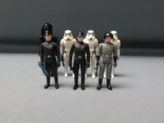 7 Pc.  Vintage 1977 - 80 Star Wars Action Figures Imperial Commanders Stormtroopers