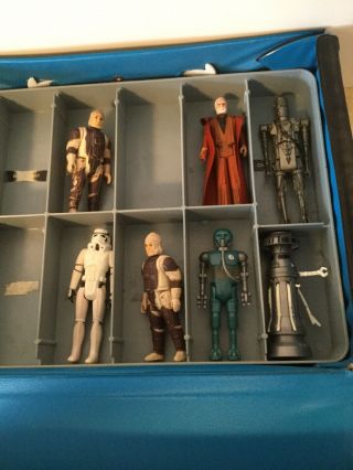1977 Star Wars Mini - Action Figure Collectors Case Kenner With Insert and figures 2