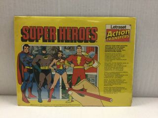 Letraset Action Dry Transfers Heroes Dc Comics Set L80/5/sealed