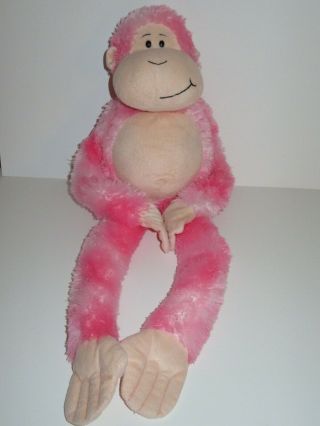 Toys R Us Plush Pink Hanging Monkey Chimp Stuffed Animal Alley Toy 30 