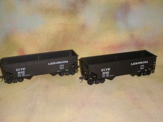 2 O - Scale 2 - Rail Weaver Lackawanna 2 - Bay Hopper Cars 85499