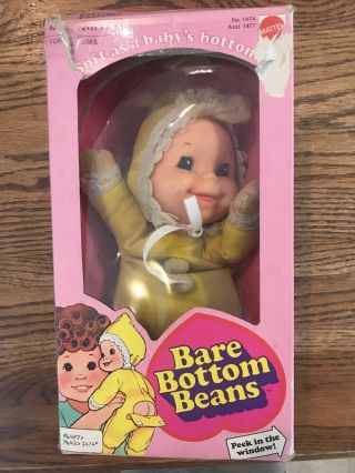 Vintage Mattel Bare Bottom Beans Doll In Orig Box
