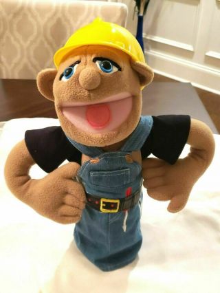 Melissa & Doug Construction Worker 15 " Puppet Show Hand Held Plush W/ Hard Hat
