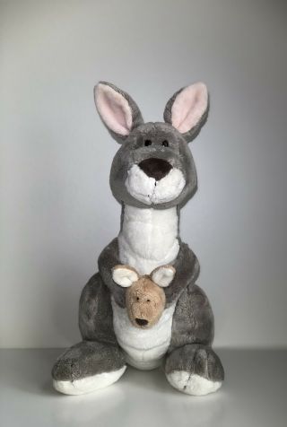 Nici Wild Kangaroo With Baby Joey Plush Soft Toy For Ages 3,