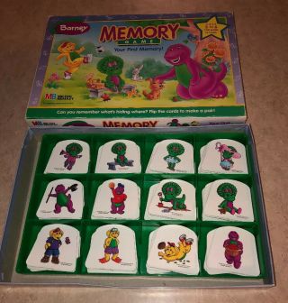 1997 Barney The Dinosaur Memory Game - Ages 3 To 6 Barney,  Baby Bop,  Bj