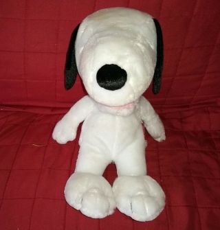 Just Play Laughing Snoopy White Black 12in Plush Puppy Dog 2015 Red Collar