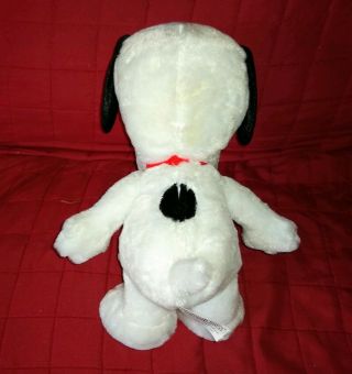 Just Play LAUGHING SNOOPY White Black 12in Plush Puppy Dog 2015 Red Collar 3