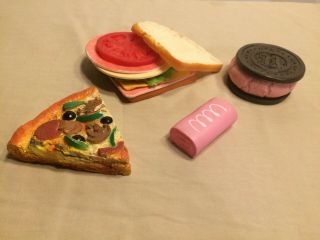 Vintage Mtc Play Food Realistic Sandwich,  Pizza,  Dessert