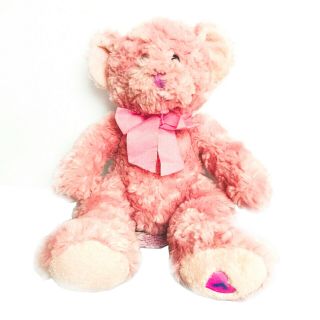 Russ Pink Pooky 11” Teddy Bear Plush Bow Heart On Foot Item 29735