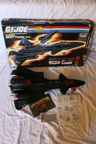 Vintage 1986 Gi Joe Cobra Night Raven S3p 100 Complete Missing Pilot