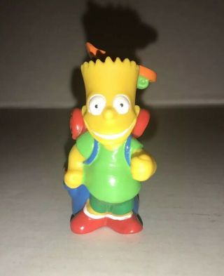 Rare Vintage 1990 The Simpsons 3 " Bart Simpson Figure Camping Backpack