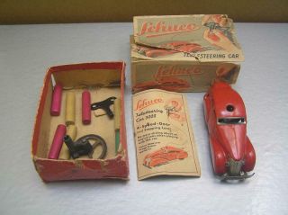 Schuco Telesteering Car 3000 Vintage Tin Clockwork Toy Made In Germany With Ob