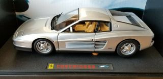 Hot Wheels Elite Ferrari Testarossa Silver 1/18 - Scale Die - Cast Model
