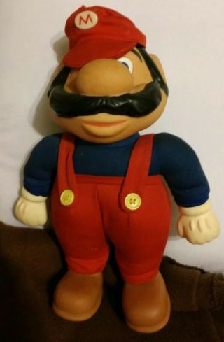 Vintage 1989 Applause Mario Bros Mario Plush Doll Toy Nintendo Vinyl 12 "
