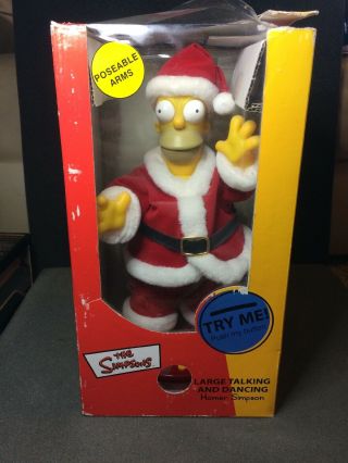 The Simpsons Large Talking And Dancing Santa Homer Simpson 2002 Gemmy Christmas