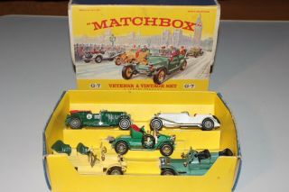 Matchbox Vintage G - 7 Veteran And Vintage Set Models Of Yesteryear Circa 1960 M22