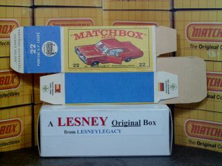 Matchbox Lesney 22c Pontiac Gran Prix Coupé red Type E2 EMPTY BOX 3
