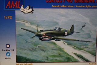 1/72 Aml Model Curtiss P - 40 Tomahawk I.  U.  S Wwii W/ Resin And Photo Etched Model