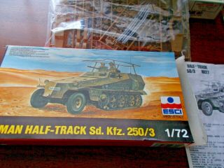 Vintage Esci Ww2 German Half Track Sd Kfz 250/3 1/72 Scale