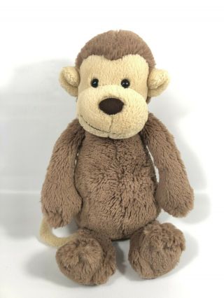 Jellycat Plush Bashful Monkey Stuffed Animal Brown Tan Soft Toy Lovey Medium 12 "