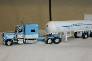 1/64 Dcp Baby Blue Peterbilt W/anhydrous Ammonia Tanker