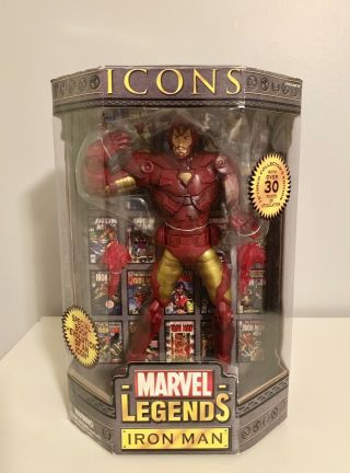 Marvel Legends Icons Iron Man 12 " Collectors Edition Figure Red And Gold Variant