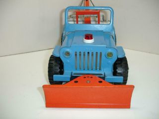 Vintage Tonka AA jeep wrecker & plow (snow) tow truck blue orange No.  2435 3