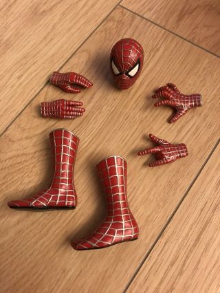 1/6 Medicom Rah Spiderman 2 Movie Accessory Set - Head Hands & Foot Set