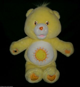 14 " Care Bears Funshine Bear Yellow Sun Talks / Stuffed Animal Plush Toy