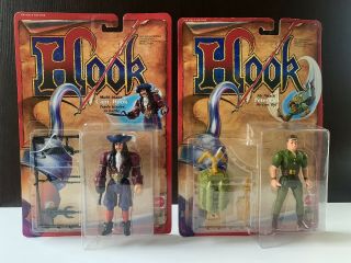 (2) Vintage Mattel Hook: Peter Pan And Captain Hook Figures (1991)