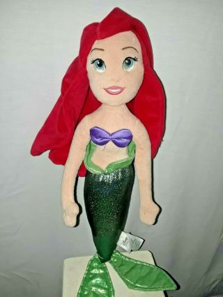 Disney Store The Little Mermaid Ariel Plush Soft Toy Doll Stuffed 21 "