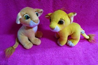 Vintage Mattel Disney The Lion King Kissing Magnetic Simba & Nala Plush Set Of 2