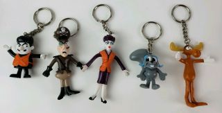 Adventures Of Rocky And Bullwinkle Collectible Micro Bend Ems Bendy Keychains