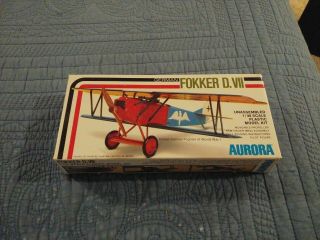 1/48 - Aurora - Fokker D.  Vii - German Wwi Fighter - Vintage -