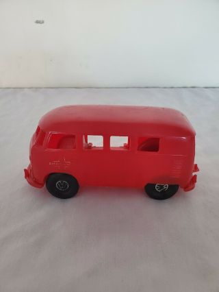 Vintage Vw Red Plastic Ambulance Volkswagen Van Bus Gay Toys See Photos