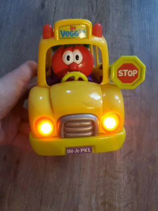 Veggie Tales Big Idea 2003 Silly Sounds School Bus Interactive Toy Moves Lights