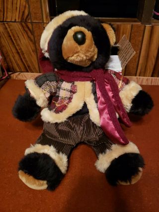 Vintage Dan Dee Teddy Bear Winter Coat Hat Scarf 17 " Stuffed Animal Plush Toy