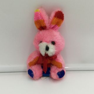 Dan Brechner Pink Bunny Rabbit Stripes Rainbow Plush Stuffed Animal 5.  5 "