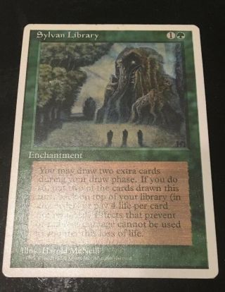 Sylvan Library - Magic The Gathering Mtg 4th Edition Card Played