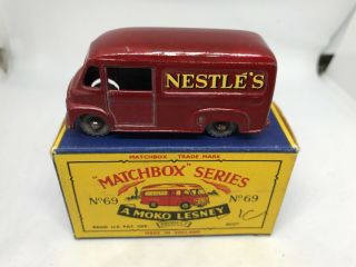 Matchbox Lesney Regular Wheels 69a Commer Nestle’s Van Maroon,  Nm In B5 Type Box