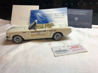 Franklin Diecast 1:24 1964 1/2 Ford Mustang Indy 500 Pace Car,  No Box/coa