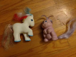 Remco White Pony 1989 & Squirrel Purple Vintage 1982 G1 Chipmunk