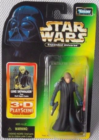 Star Wars 1998 Luke Skywalker Figure From Dark Empire Comics With 3 - D Playscene