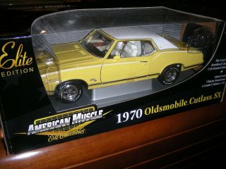 1/18 American Muscle 1970 Olds Oldsmobile Cutlass Sx Diecast Car Yellow White