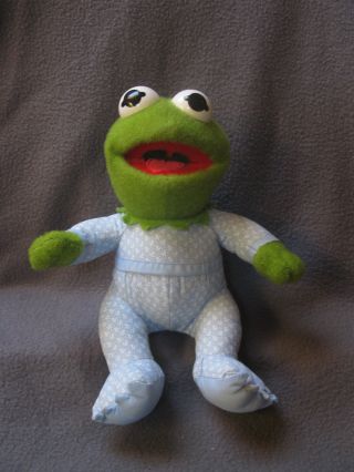 Vintage 1985 Hasbro Softies Jim Hensons Muppet Babies Baby Kermit Plush Toy