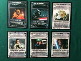 Star Wars Ccg Enhanced Premiere Complete (6/6) Set Han With Leia With Luke With