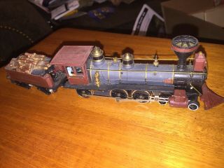 Vintage Ho Scale Unbranded 4 - 6 - 0 Steam Locomotive 119 & Tender